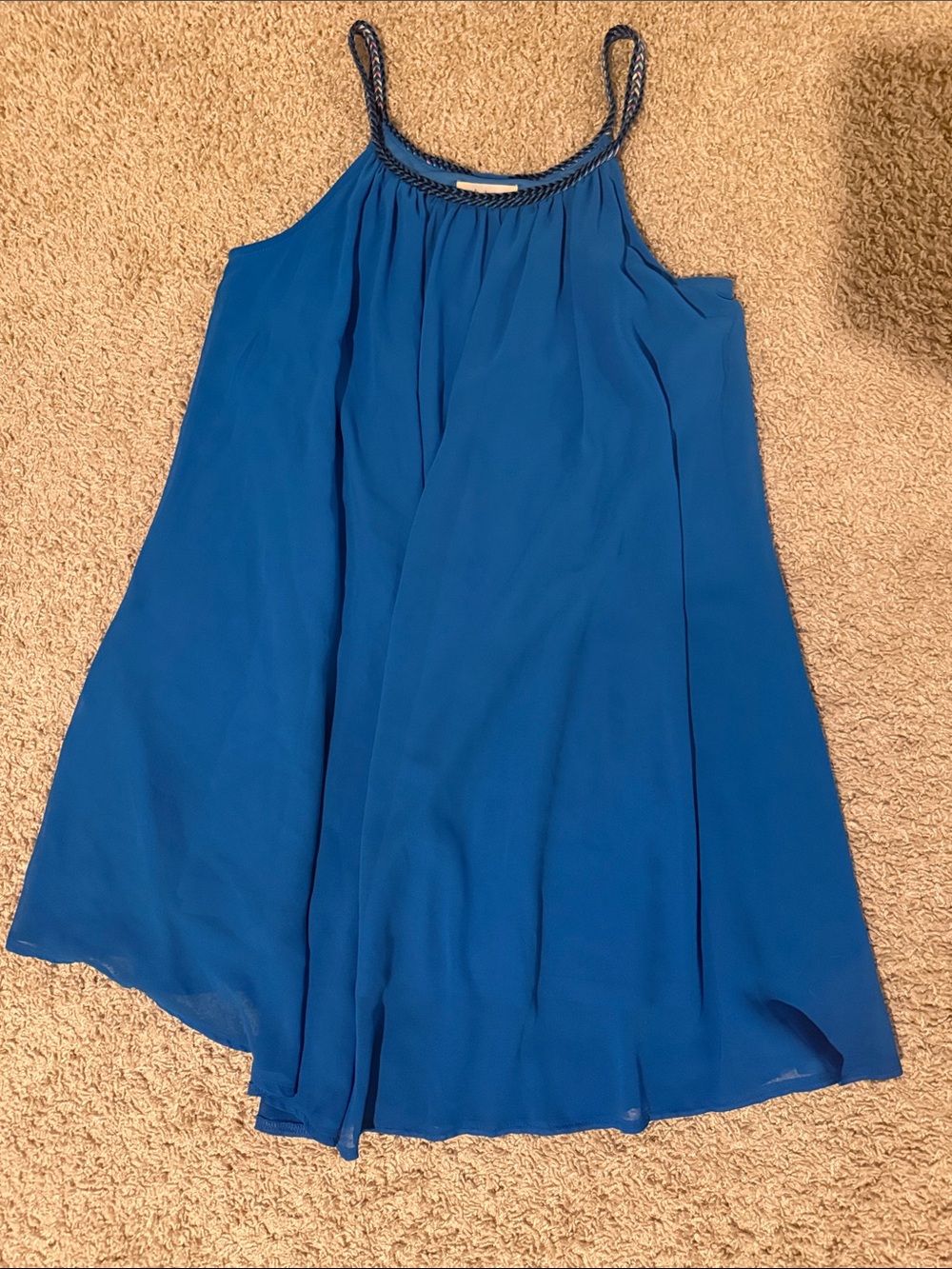 Altar'd State Bright Blue Braided-Strap Mini Dress